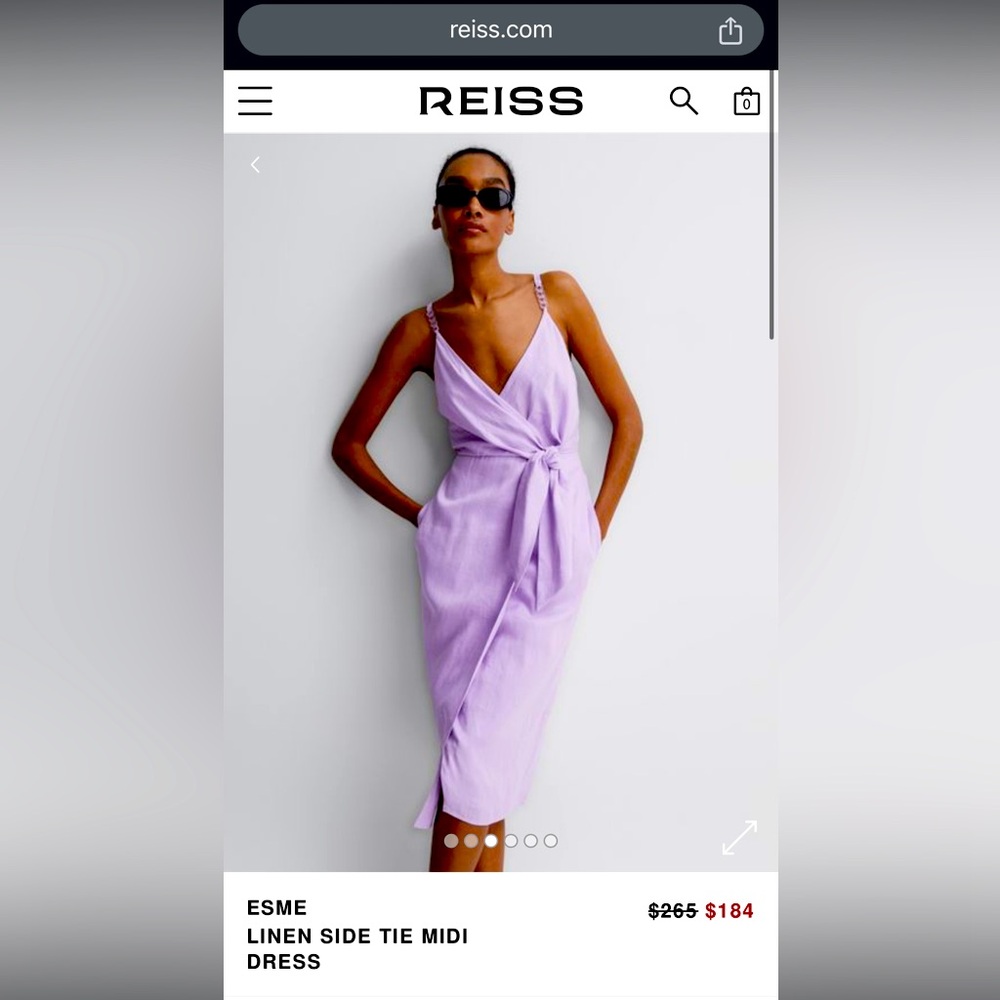 Selling BRAND NEW Reiss Purple Linen dress! Never worn! $185 brand new